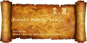 Kurutz Maurícia névjegykártya